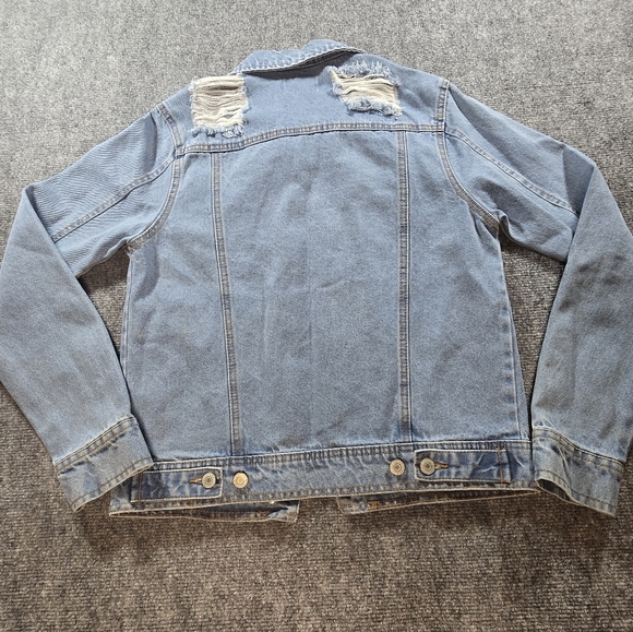 Denim blvd jean jacket Distressed SZ S - Picture 6 of 6